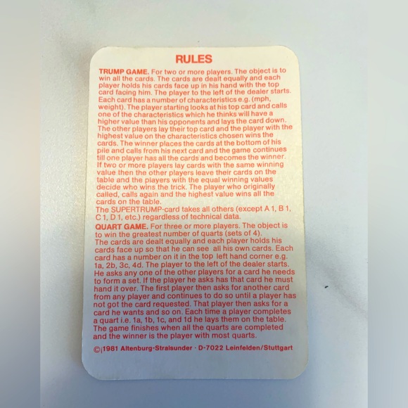 Vintage ACE Trump Card Game “Space Rockets” Full Set - Picture 11 of 13